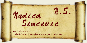 Nadica Simčević vizit kartica